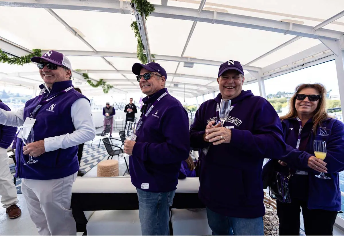 supporters in tent